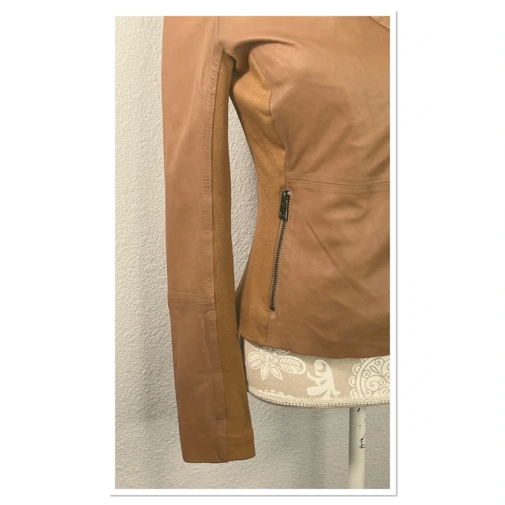 Bod & Christensen Women's Rebecca Tan Leather Jacket Sz S